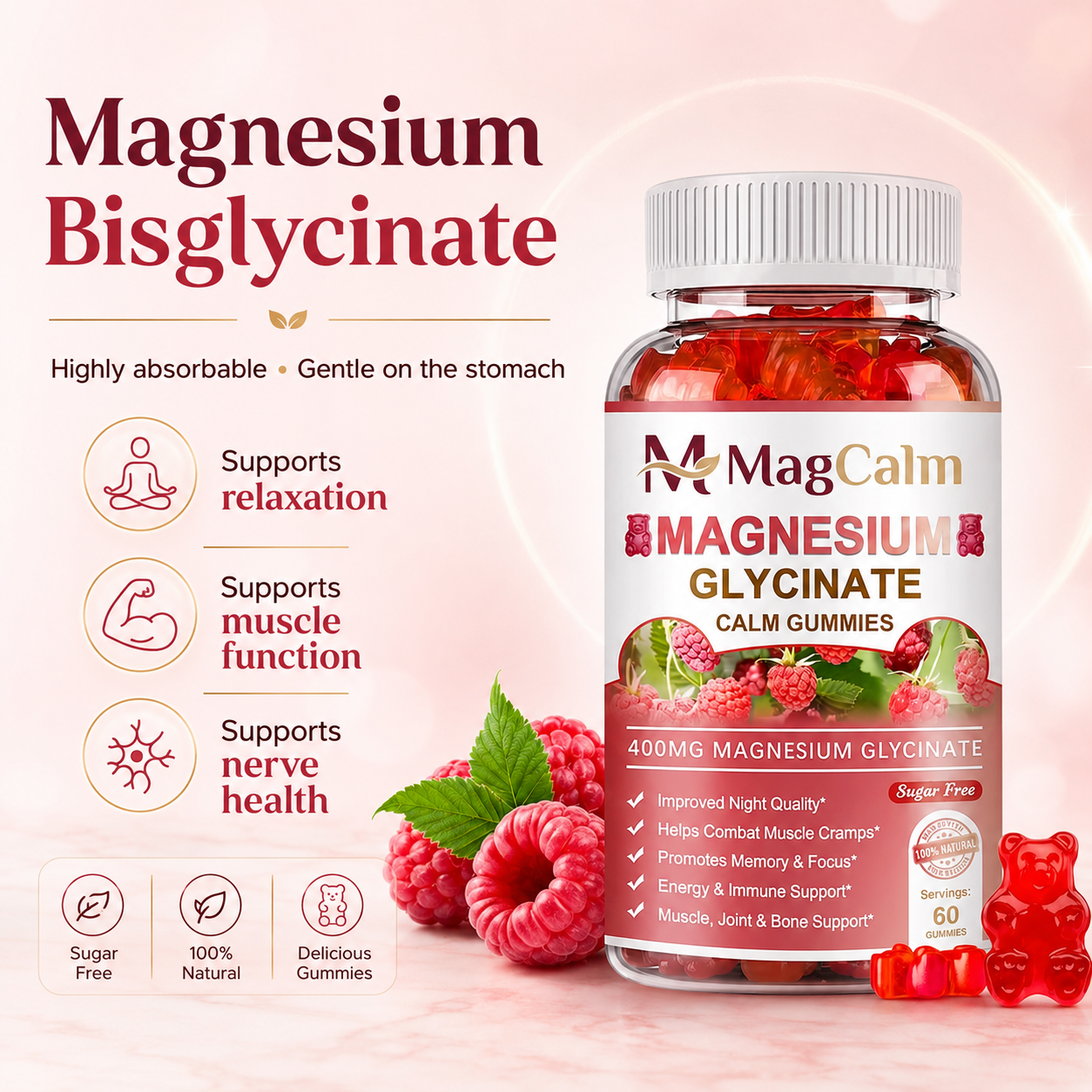 MagCalm-Magnesium Bisglycinate Gummies