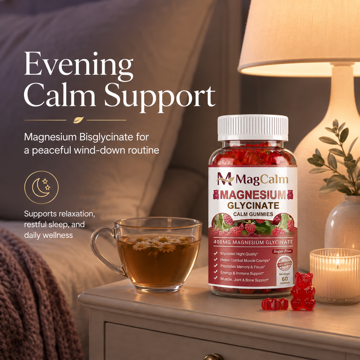 MagCalm-Magnesium Bisglycinate Gummies