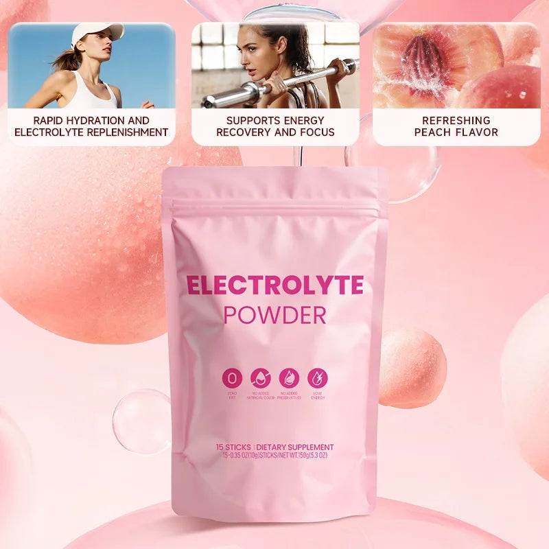 ACORN Electrolyte Effervescent Powder Beverage Support Energy Focus Electrolyte Powder with Peach Flavor